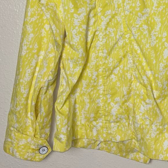 Cabi Jacket Women's Size Small Yellow Daisies Field Jacket #5160 Button Up - Picture 14 of 16